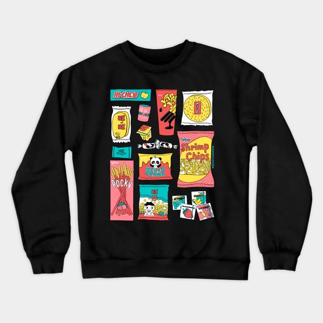 Asian Snacks Crewneck Sweatshirt by Made by Chanamon